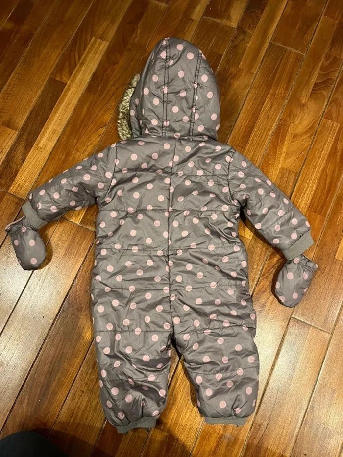 Combinaison pilote Cocoon la redoute 9 mois gris à pois rose - photo numéro 2