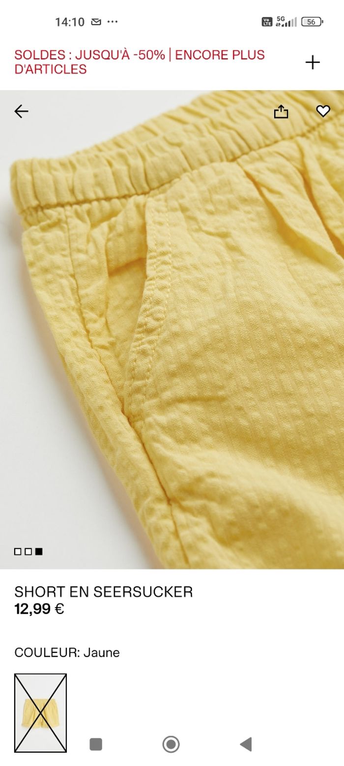 Short jaune H&M - photo numéro 2