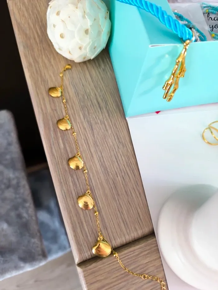 Lot de 40 bijoux dorés et turquoises - photo numéro 16