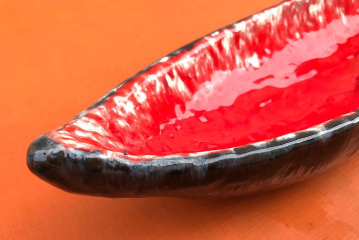 Années 1960 Grande coupe à fruits / Centre de table "Pirogue" - photo numéro 7