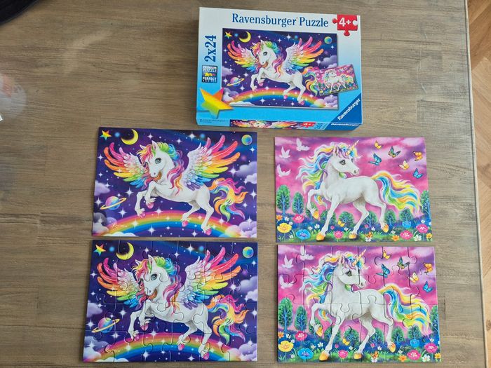 Magnifique lot de 2 puzzles Licorne Neuf - photo numéro 2