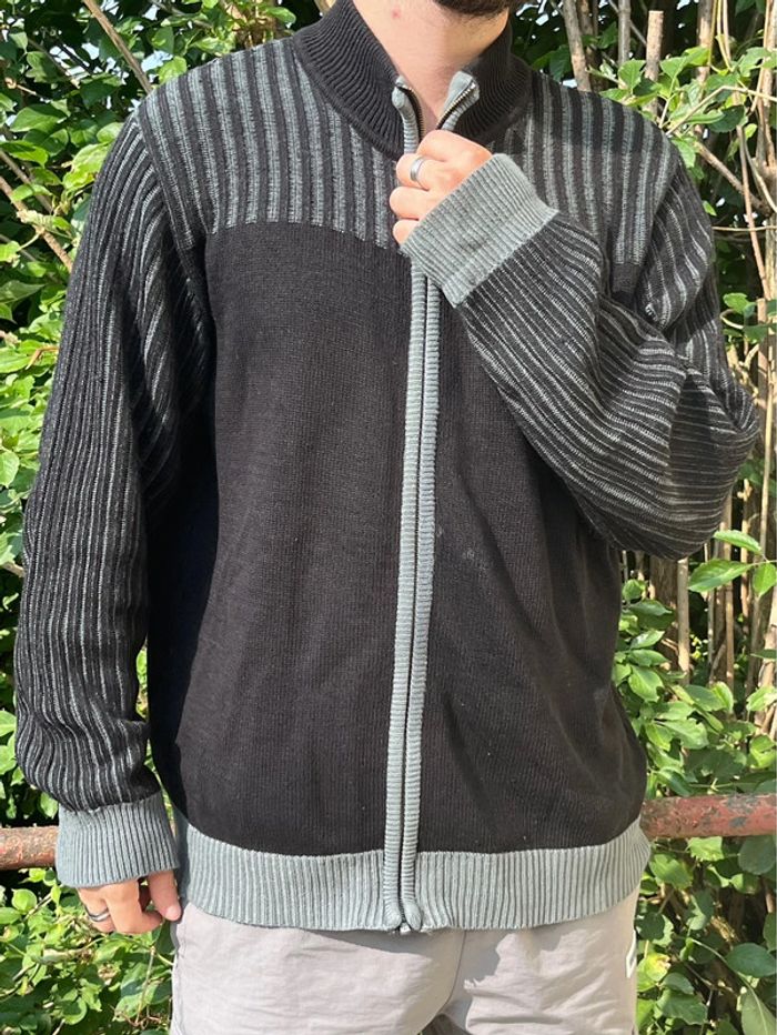 Veste gilet chaud avec fermeture éclair Lee Cooper - noir et gris - photo numéro 3