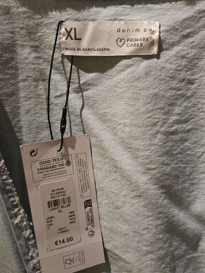 Gilet effet denim bleu clair à nœuds T.XL 42/44 Primark neuf - photo numéro 2