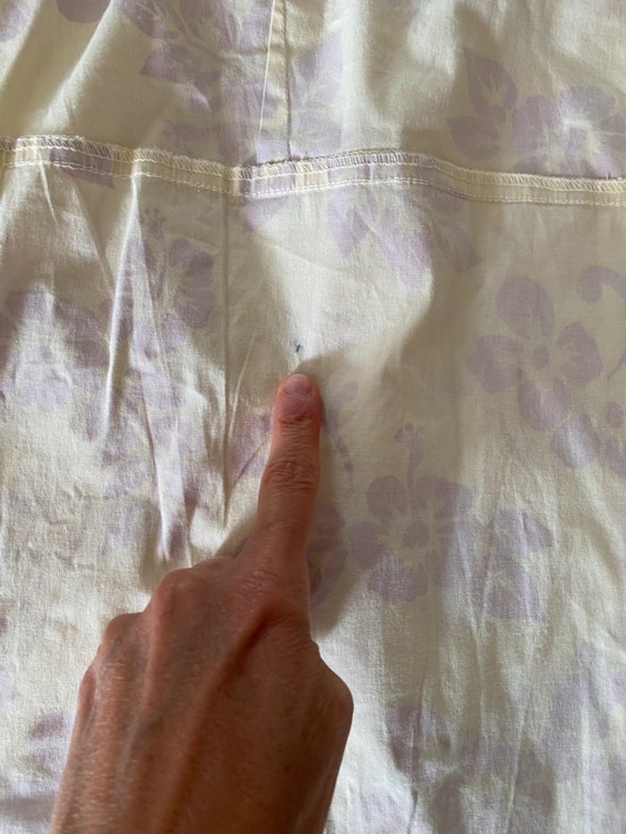 Robe courte style hawaïen crème avec fleurs violettes MWR taille 38 - photo numéro 20