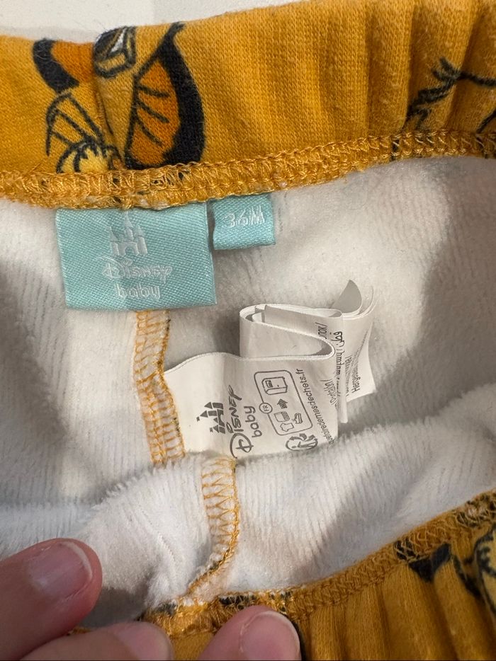 Pantalon/training molletonné moutarde/noir Simba Disney baby 36 mois - photo numéro 2