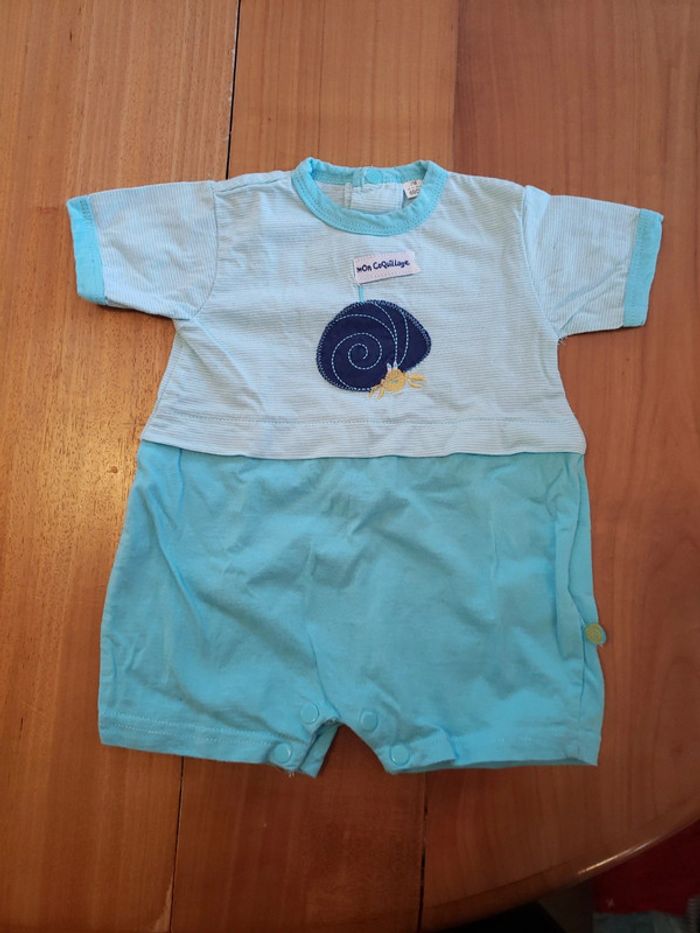 Combinaison bleue mon coquillage 3 mois