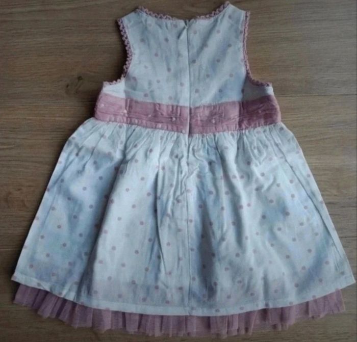 robe blanche à pois rose kimbaloo 6 mois - photo numéro 4