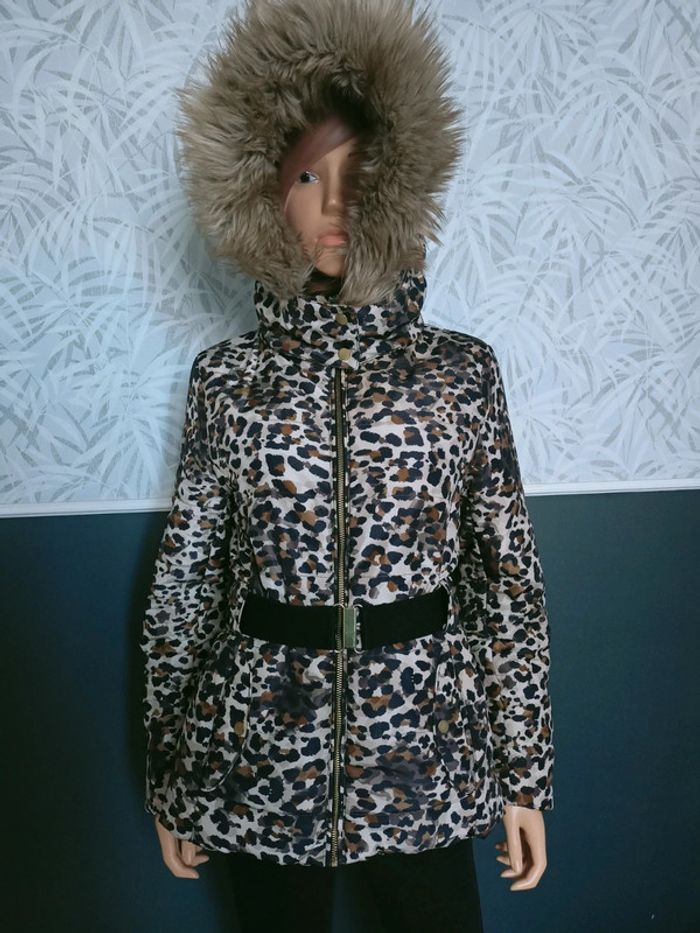 Doudoune léopard avec ceinture T36/38 V*93