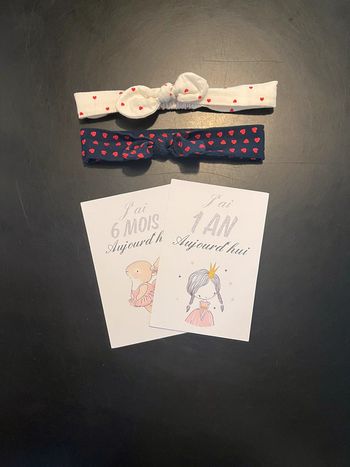 Lot 2 bandeaux cœurs 6/18M