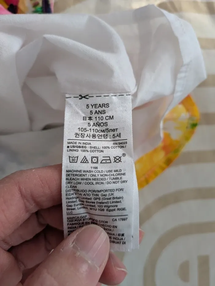 Robe Fleurie Baby Gap - 5 Ans (110 cm) - Coton Doublé - Smockée - photo numéro 4