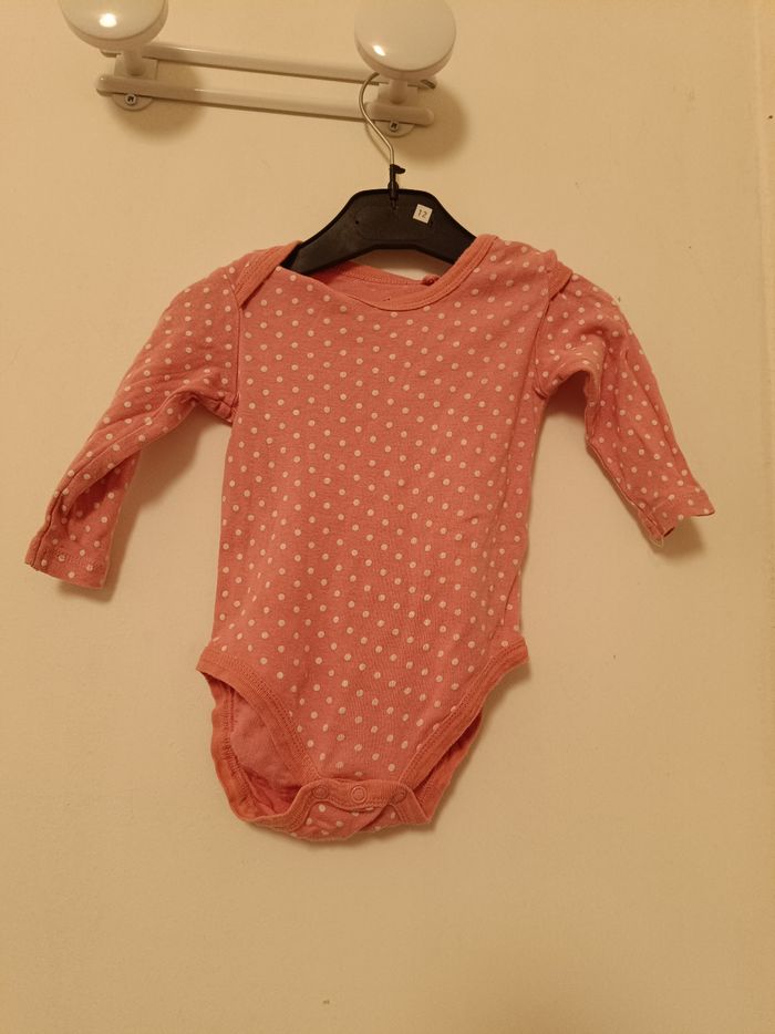 Body manches longues rose à pois Lupilu - 2/6 mois (62/68 cm) - photo numéro 1