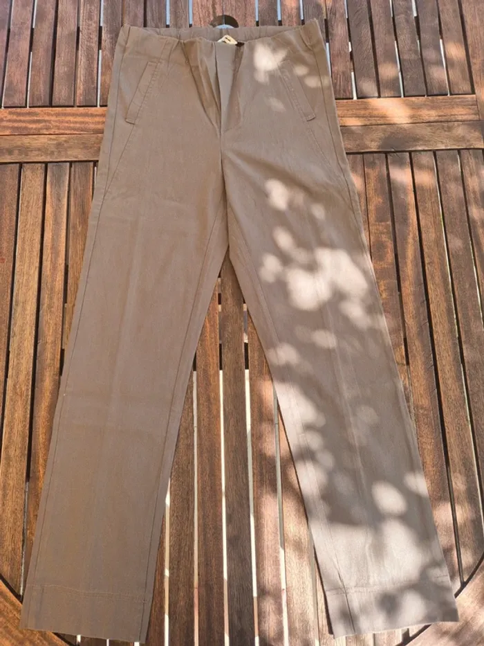 Pantalon stretch marron T.38 - photo numéro 2
