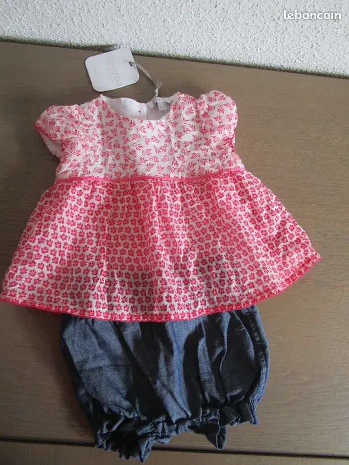 NEUF ETIQUETTE : Ensemble bébé fille été ABSORBA 3 mois