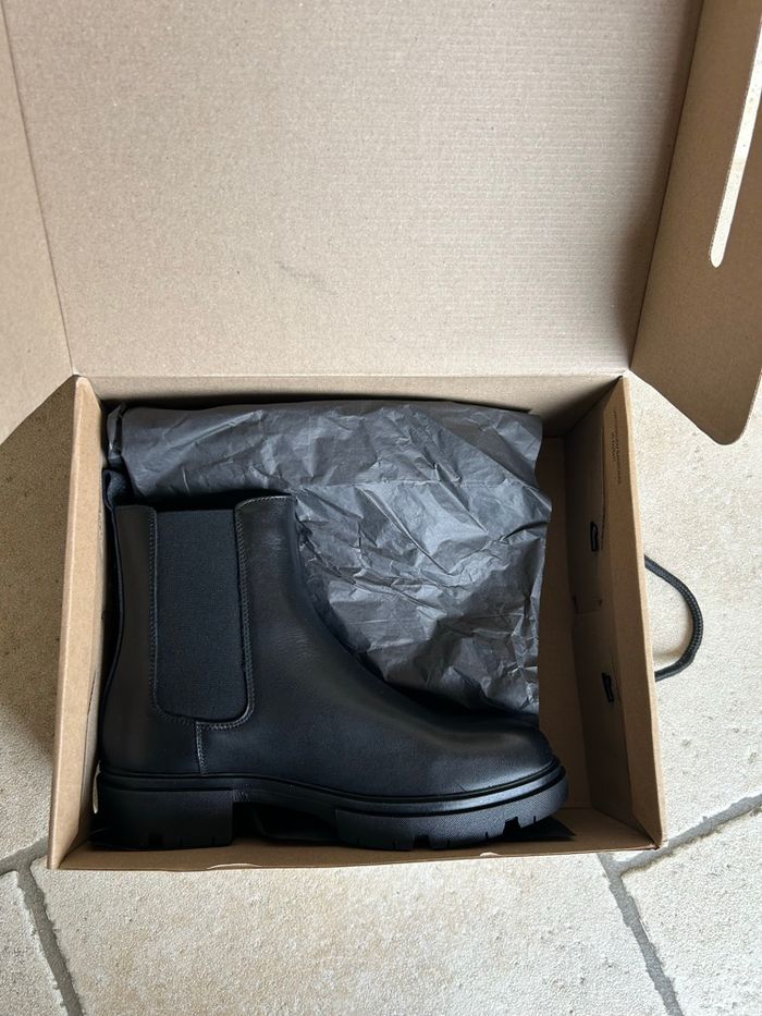 Bottines noires en cuir ERAM - photo numéro 4