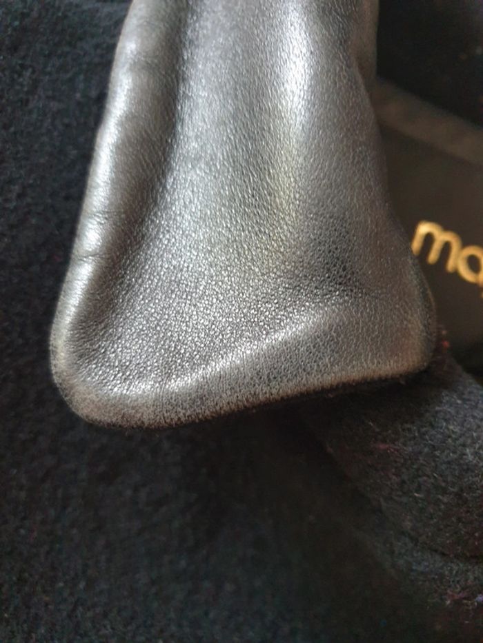 Manteau Caban laine Cachemire Cuir Maje Taille 36 - photo numéro 9