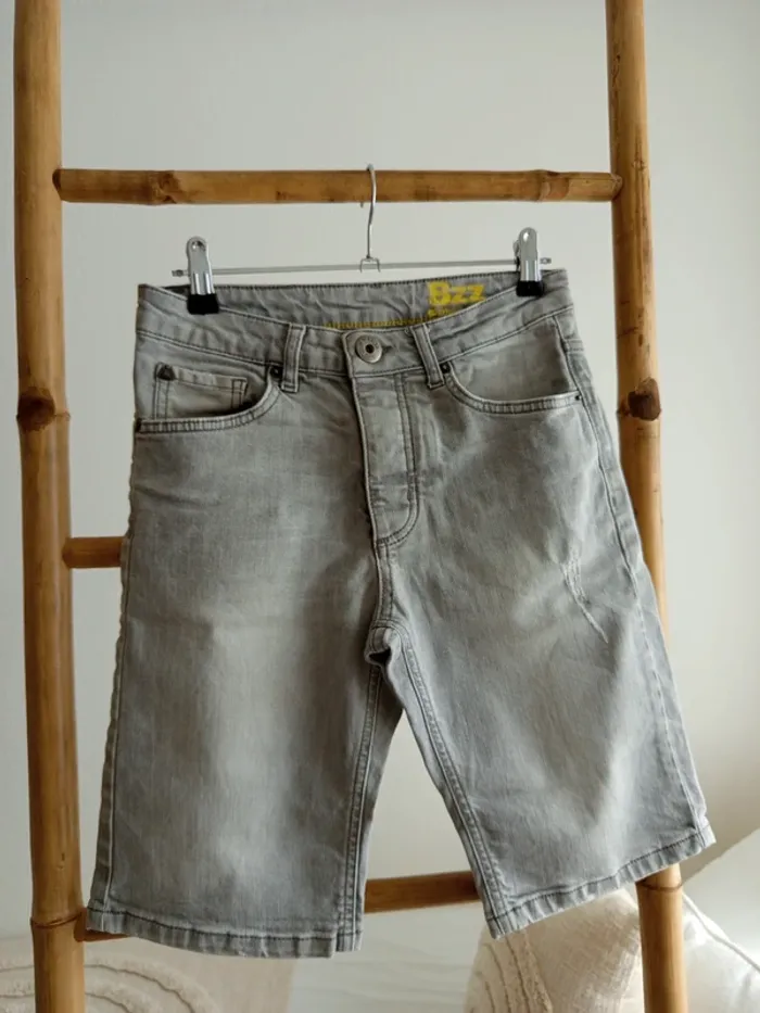 Short bermuda en jean gris Bizzbee 12 ans
