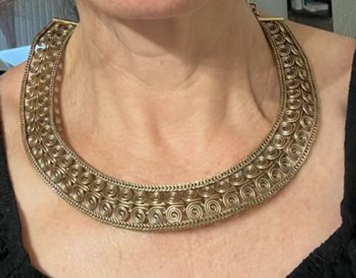 Collier Sautoir Ras-du-Cou en Bronze Doré La Marque Gil D’agena France - photo numéro 6