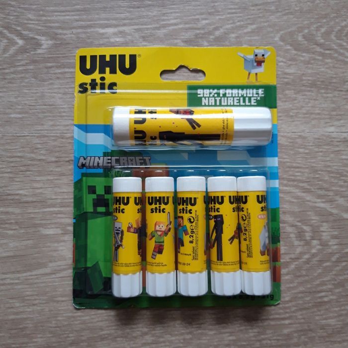 Lot de 6 tubes de colle Minecraft Uhu stic NEUF