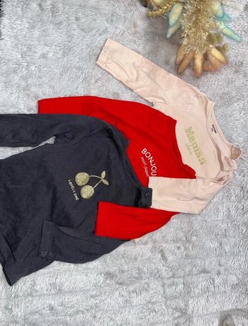 Lot 3 t-shirt manches longues 9 mois Kiabi