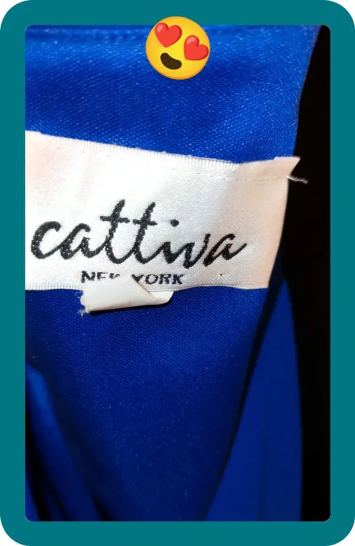Robe de soirée vintage femme, Cattiva, bleu flamboyant, taille M - photo numéro 10