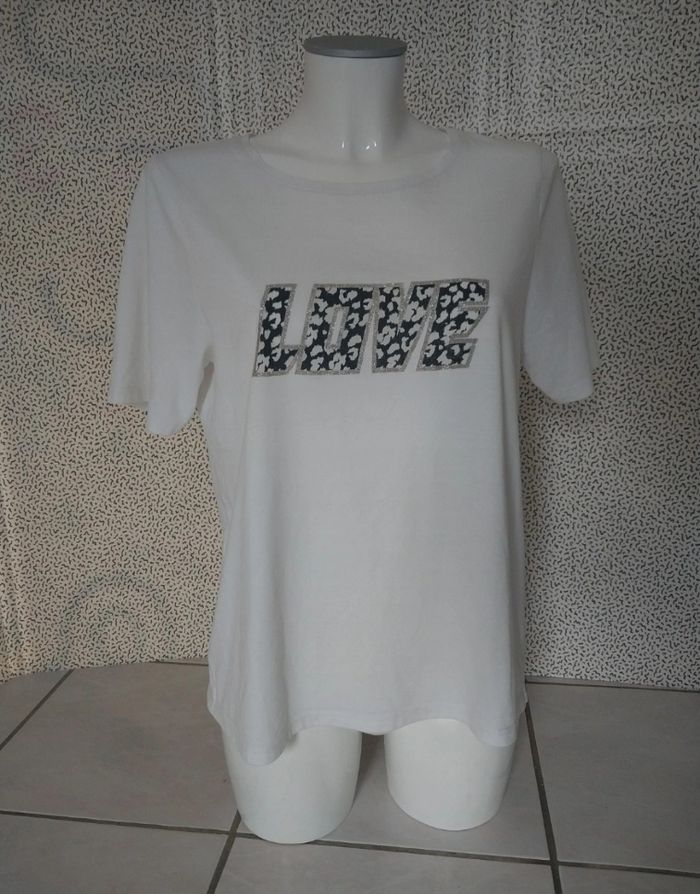 T-shirt blanc Camaïeu "LOVE" - photo numéro 5