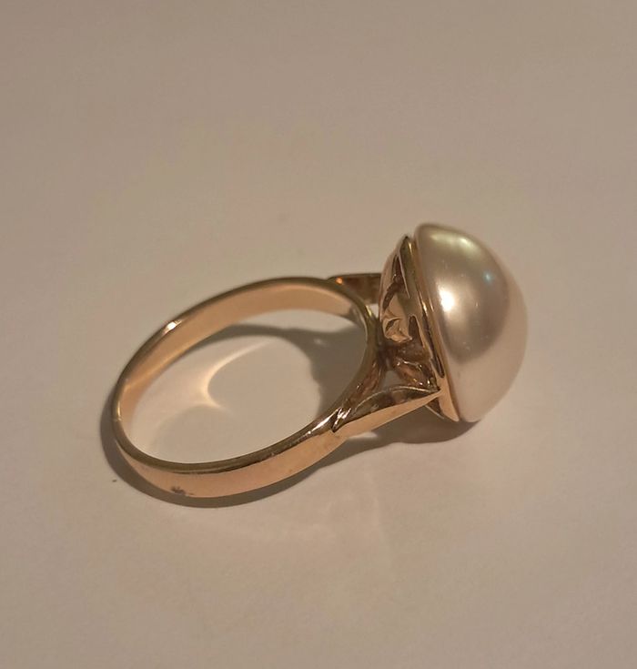 Bague dorée avec perle fantaisie - photo numéro 5