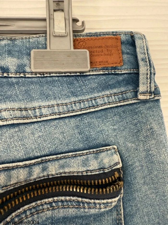 Jean slim skinny déchiré destroy bleu clair poches à fermeture éclair - photo numéro 11
