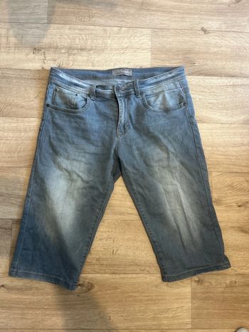 Short en jean long gris bleuté 36