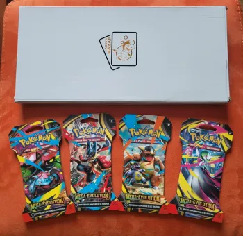 Lot 4 Boosters Pokémon Méga Evolution et sa protection acrylique