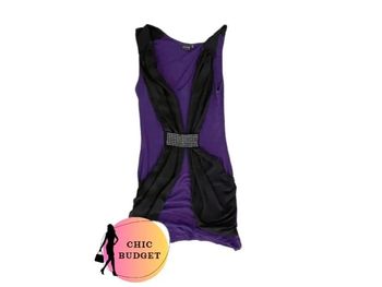 Robe Violette et Noire - Très Bon État - Taille S - Marque BodyFlirt