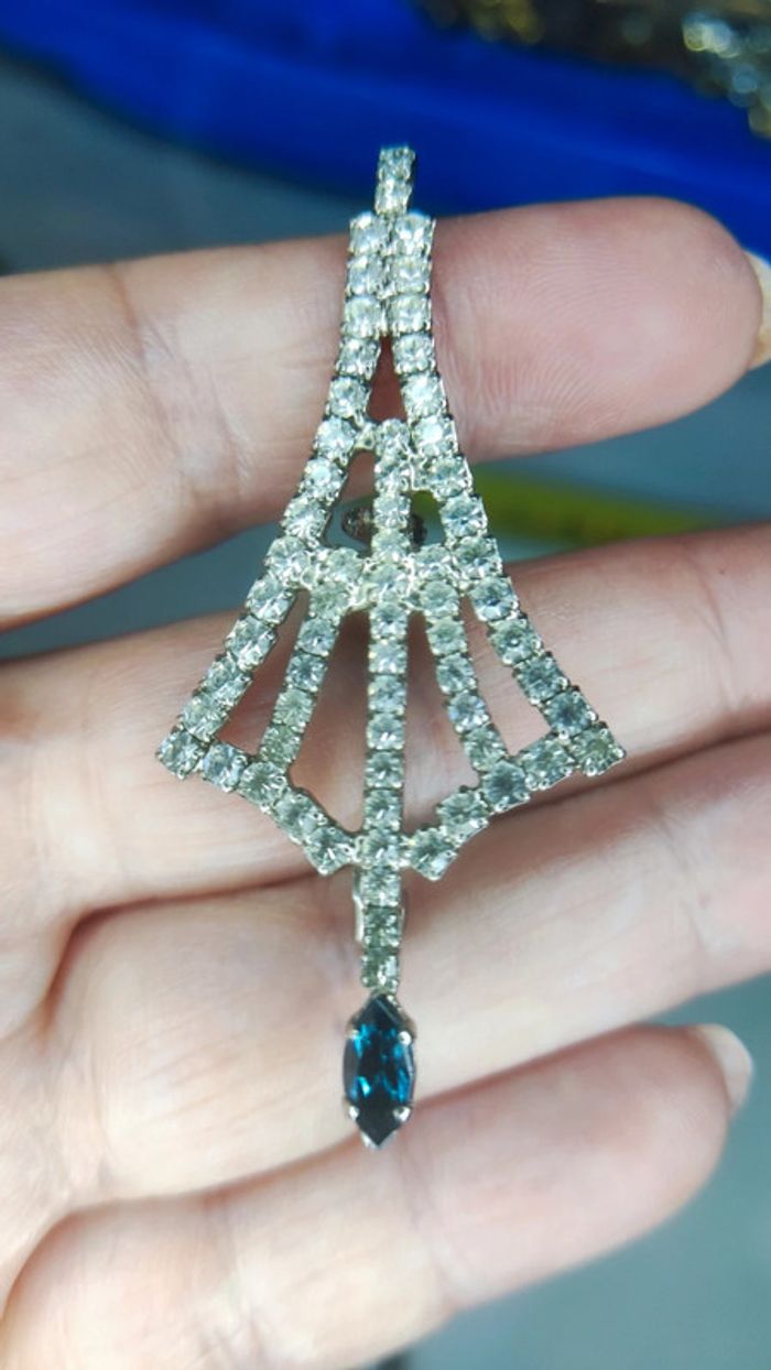 Broche strass parapluie vintage