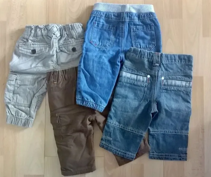 Lot 4 pantalons bébé garçon 6 mois - photo numéro 3