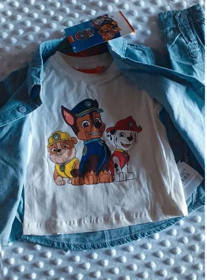Ensemble T-shirt et chemises manches longues pat patrouille - photo numéro 2