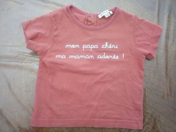 Tee shirt fille 12 mois 74 cm