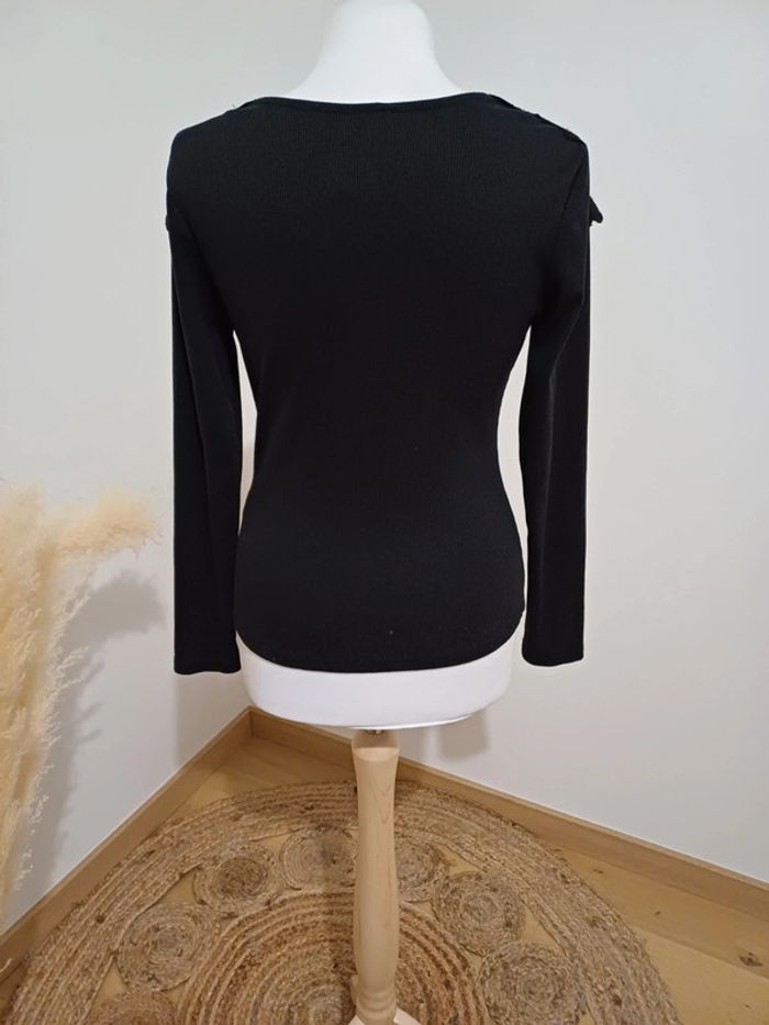 Blouse noire chic côtelée Giorgia taille S 36 - photo numéro 7