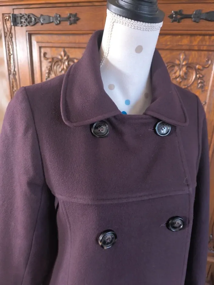 Magnifique manteau laine couleur prune - photo numéro 5