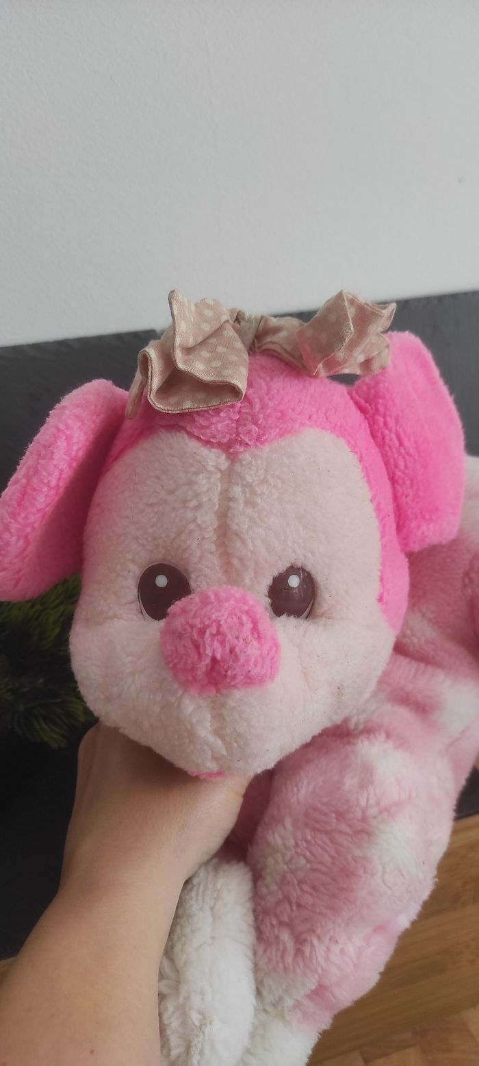 peluche range pyjama minnie rose blanc noeud ancien vintage disney Pois Marron - photo numéro 3