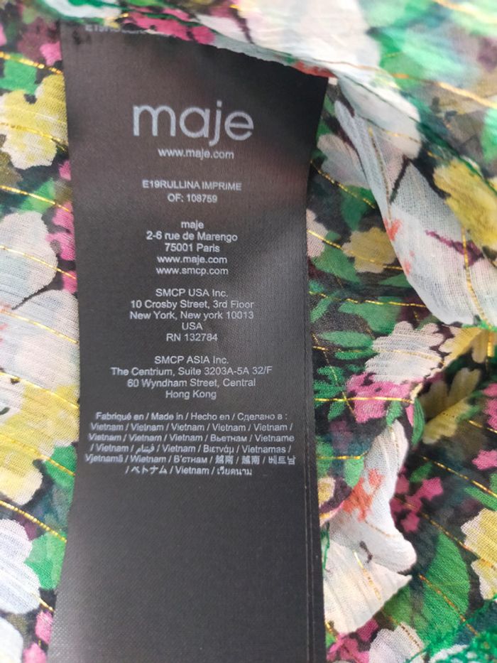 Robe fleurie Maje – Taille 1 – Voile fluide et dorures - photo numéro 14