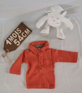 Tee-shirt  👣 manches longues  Kitchoun 1mois/54cm