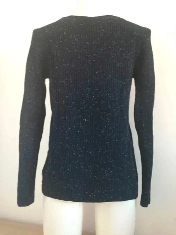 Pull col V en maille manches longues marine 34 Yessica C&A - photo numéro 5