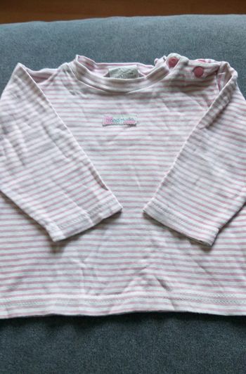 Tee-shirt rayé rose et blanc