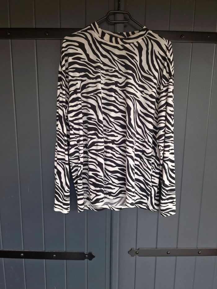 T shirt ample Motif zebre