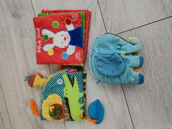 Lot de trois livres en tissu