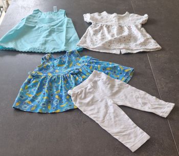 2 robes 1 tunique 1 legging 6 mois tbe