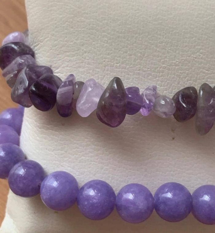 Set 2 bracelet 💯 cristaux amethyst 🍭🍭 - photo numéro 3