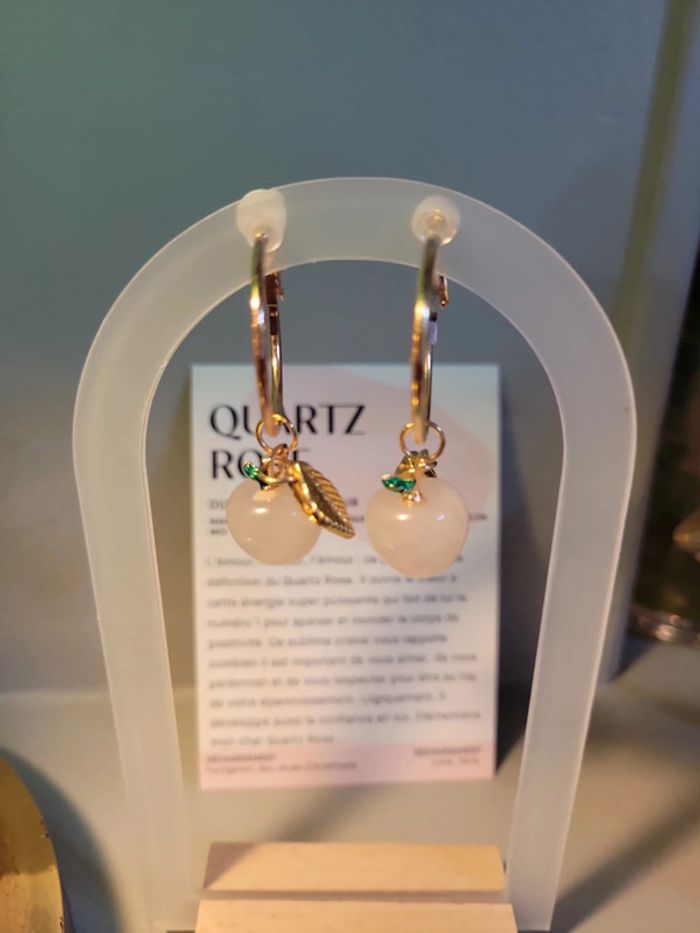 Clips petites pommes quartz rose - photo numéro 2
