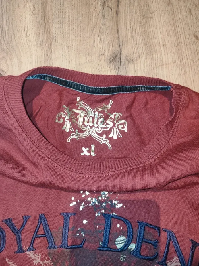 T-shirt à Manches Longues Jules Bordeaux - Taille XL - Coton - Très Bon État - photo numéro 3