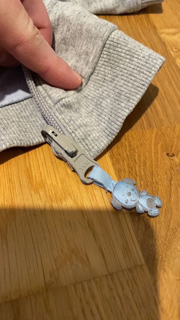 Veste 1 mois réversible gris et bleu in extenso - photo numéro 3