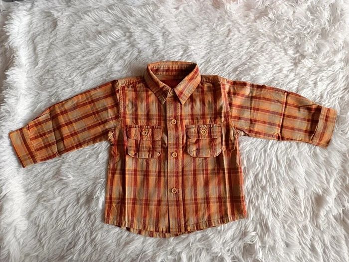 Chemise 2 en 1 manches longues et courtes à carreaux T. 12 mois Tissaia - photo numéro 4