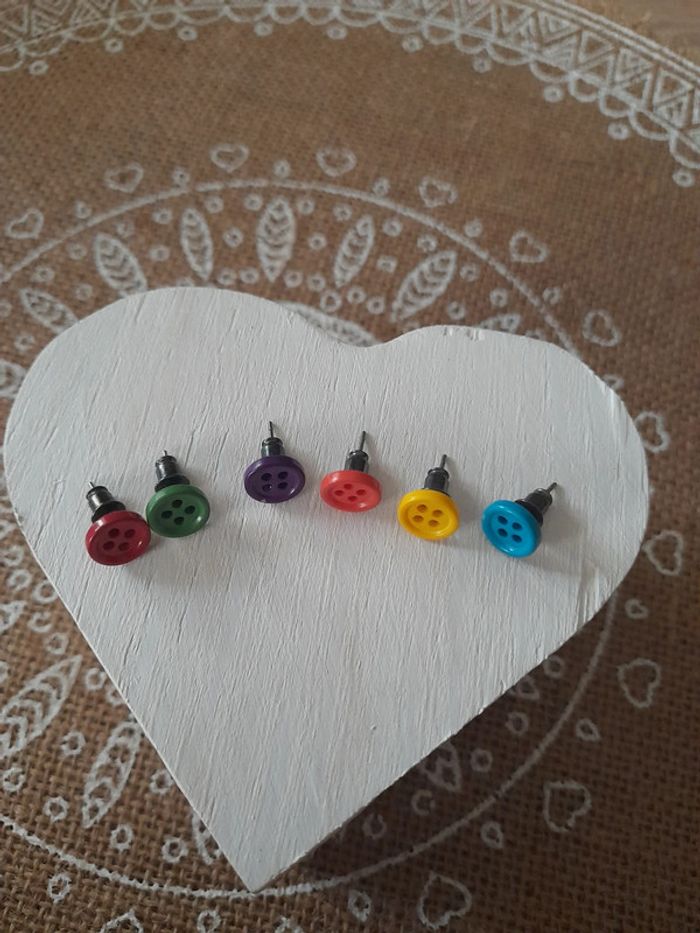 Boucles d'oreilles "boutons" - photo numéro 2